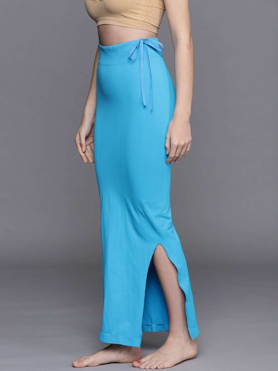 WOMEN BLUE SOLID SAREE SHAPEWEAR - Inddus.com
