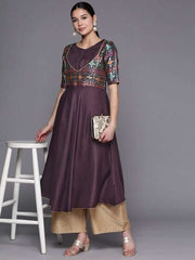 Women Brocade Anarkali Kurta - Inddus.com