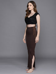 WOMEN BROWN SOLID SAREE SHAPEWEAR - Inddus.com