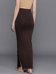 WOMEN BROWN SOLID SAREE SHAPEWEAR - Inddus.com