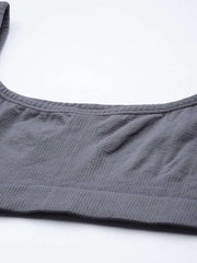 WOMEN CHARCOAL GREY LOW IMPACT SPORTS BRA - Inddus.com