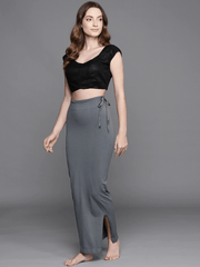 WOMEN CHARCOAL GREY SOLID SAREE SHAPEWEAR - Inddus.com