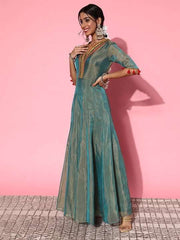 Women Classy Blue Georgette Volume Control Kurta - Inddus.com