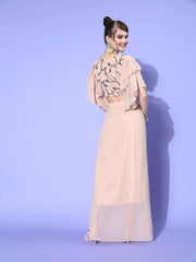 Women Cream Embellished Top with Solid Skirt - Inddus.com