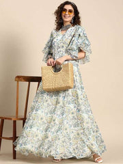 Women Digital Printed Maxi Dress - Inddus.com