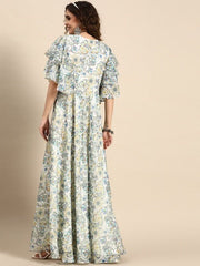 Women Digital Printed Maxi Dress - Inddus.com