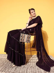 Women Ethnic Motifs Poly Georgette All in the Details Kurta Set - Inddus.com