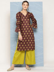 Women Ethnic Motifs Printed Kurta with Palazzos - Inddus.com