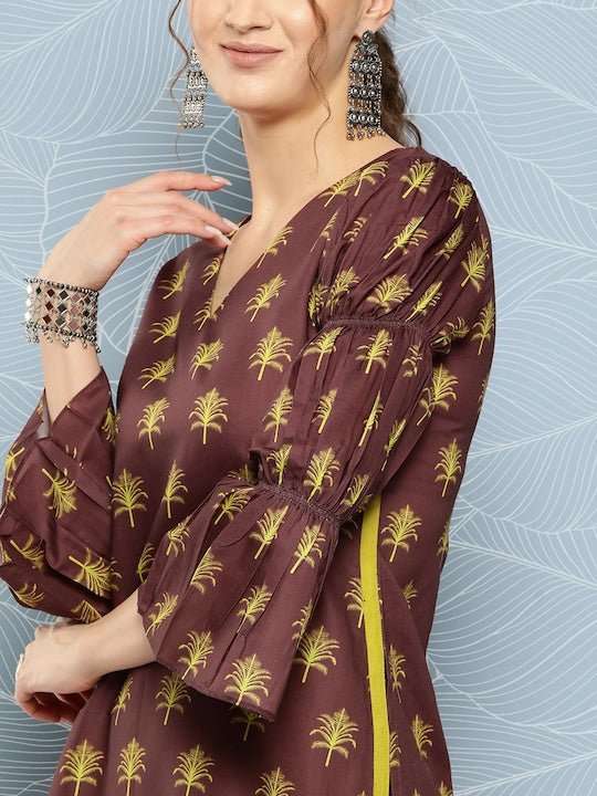 Women Ethnic Motifs Printed Kurta with Palazzos - Inddus.com