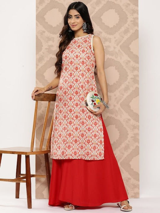 Women Ethnic Motifs Printed Regular Kurta with Palazzos - Inddus.com