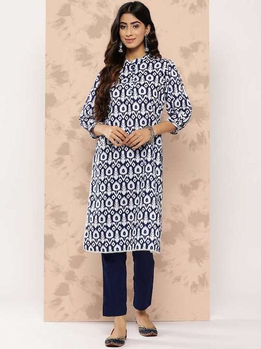 Women Ethnic Motifs Printed Regular Kurta with Trousers - Inddus.com