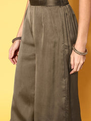 Women Ethnic Motifs Silk Blend Ethereal Embroidery Kurta Set - Inddus.com