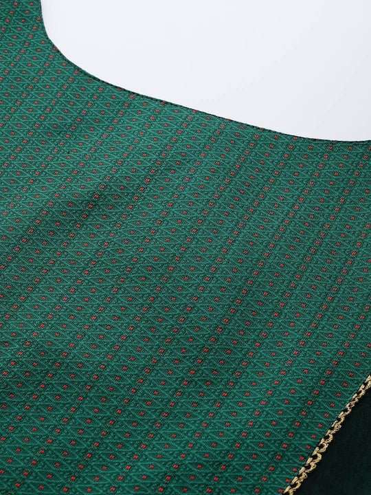 Women Ethnic Motifs Yoke Design Straight Kurta with Trousers & With Dupatta - Inddus.com
