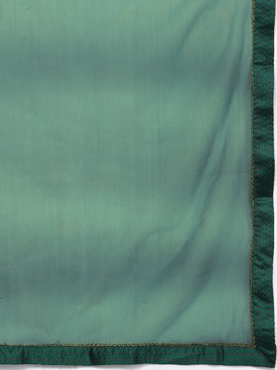 Women Ethnic Motifs Yoke Design Straight Kurta with Trousers & With Dupatta - Inddus.com