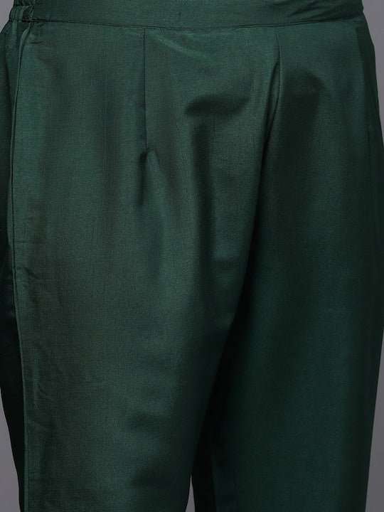 Women Ethnic Motifs Yoke Design Straight Kurta with Trousers & With Dupatta - Inddus.com