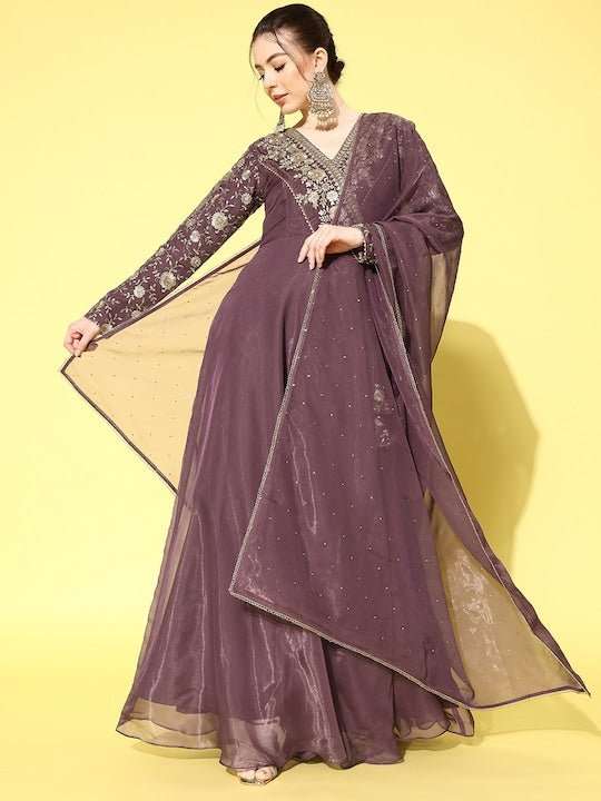 Women Floral Embroidered Kurta with Dupatta - Inddus.com