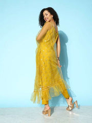 Women Floral Embroidered Kurta with Trousers & Dupatta - Inddus.com