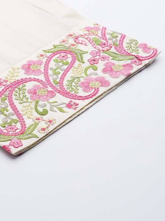 Women Floral Embroidered Thread Work Kurta with Palazzos & With Dupatta - Inddus.com