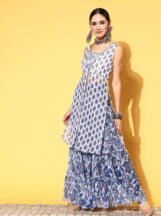 Women Floral Poly Chiffon Print Parade Kurta Set - Inddus.com
