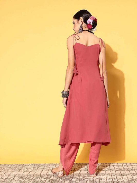 Women Floral Poly Georgette Bling it On Kurta Set - Inddus.com