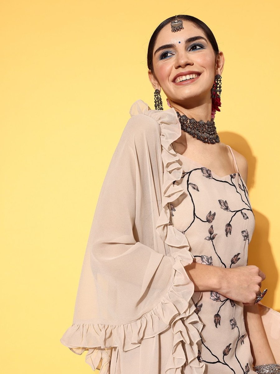 Women Floral Poly Georgette Print Parade Kurta Set - Inddus.com