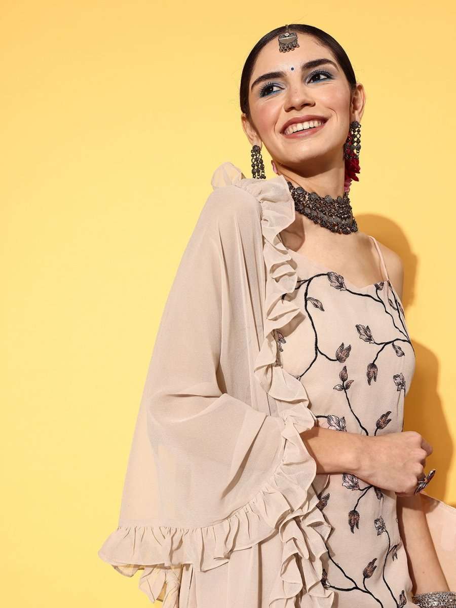 Women Floral Poly Georgette Print Parade Kurta Set - Inddus.com