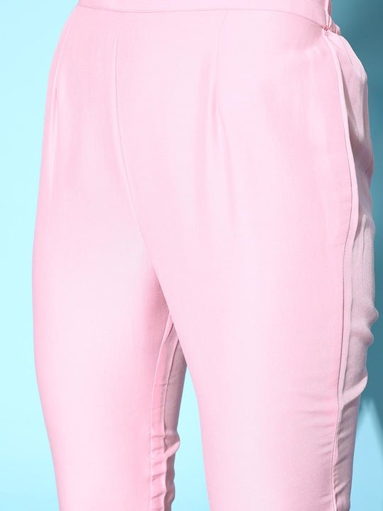 Women Floral Printed High Slit Kurta with Trousers - Inddus.com