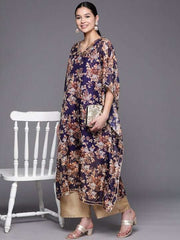 Women Floral Printed Kaftan Kurta - Inddus.com