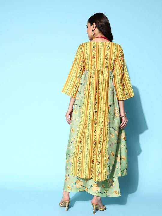 Women Floral Printed Kurta With Palazzos - Inddus.com