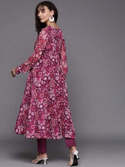 Women Floral Printed Kurta with Trousers - Inddus.com