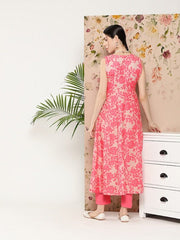 Women Floral Printed Kurta With Trousers - Inddus.com