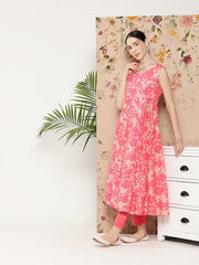 Women Floral Printed Kurta With Trousers - Inddus.com