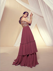 Women Floral Sequines and Mukaish Embroidered Maxi Dress - Inddus.com