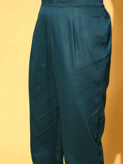 Women Floral Silk Blend Ethereal Embroidery Kurta Set - Inddus.com