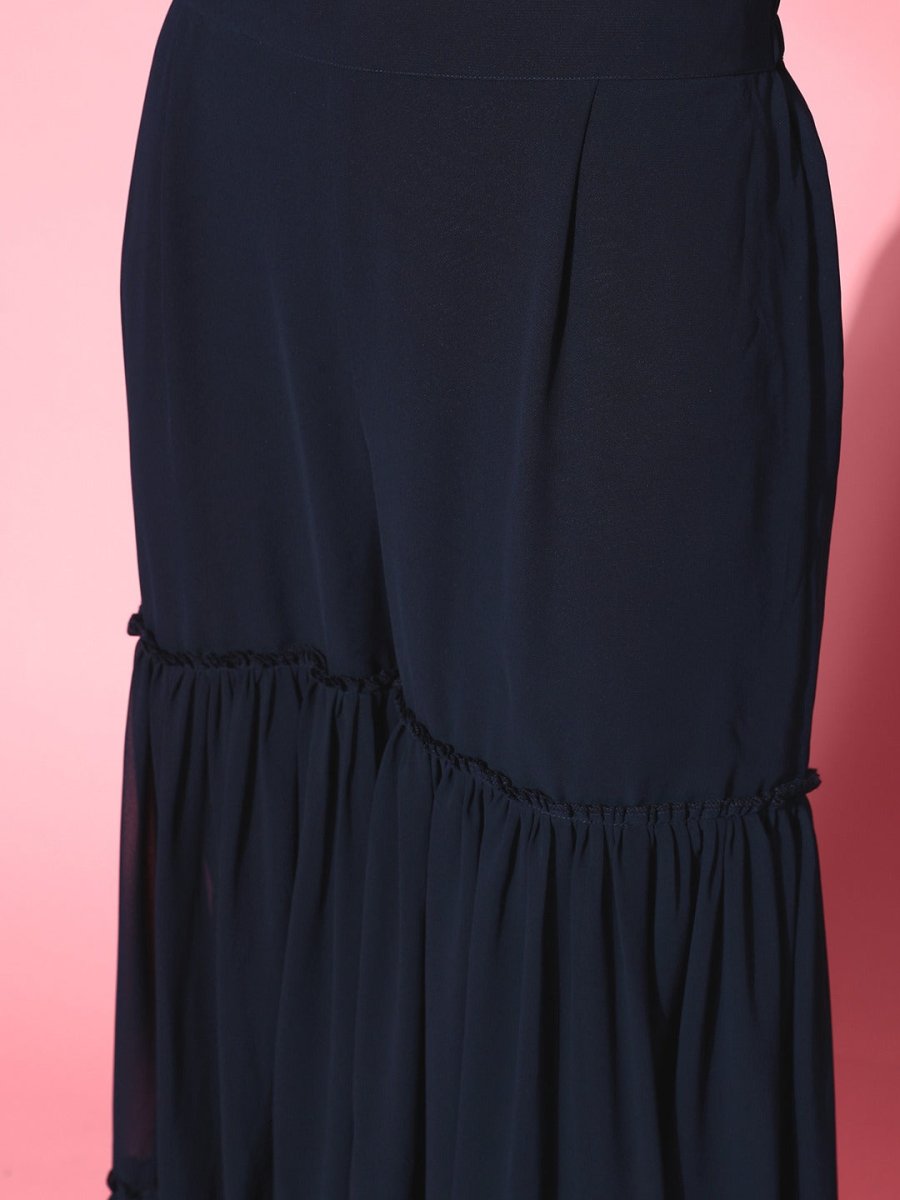 Women Floral Silk Blend Ethereal Embroidery Kurta Set - Inddus.com