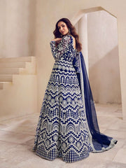 Women Floral Thread Embroidered Anarkali Kurta with Dupatta - Inddus.com