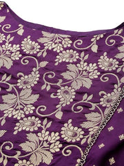 Women Floral Yoke Design Kurta with Trousers - Inddus.com