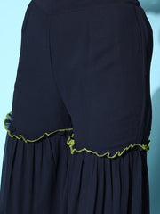 Women Floral Yoke Design Thread Work Kurti With Sharara & With Dupatta - Inddus.com