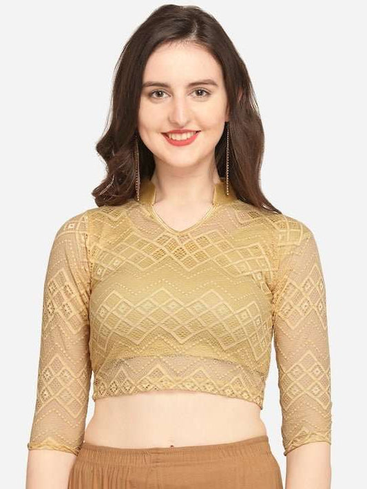 Women Gold Designer Blouse - Inddus.com