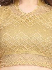 Women Gold Designer Blouse - Inddus.com