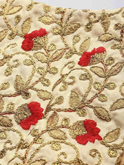 Women Gold-Toned Silk Blend Embroidered Crop Top - inddus-us