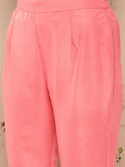 Women Gotta Patti Chanderi Cotton Kurta With Trousers & Dupatta - Inddus.com