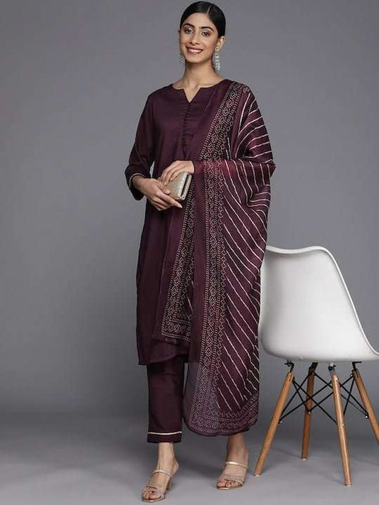 Women Gotta Patti Kurta With Trousers & Dupatta - Inddus.com