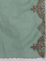 Women Green Embroidered Thread Work Anarkali Kurta - Inddus.com