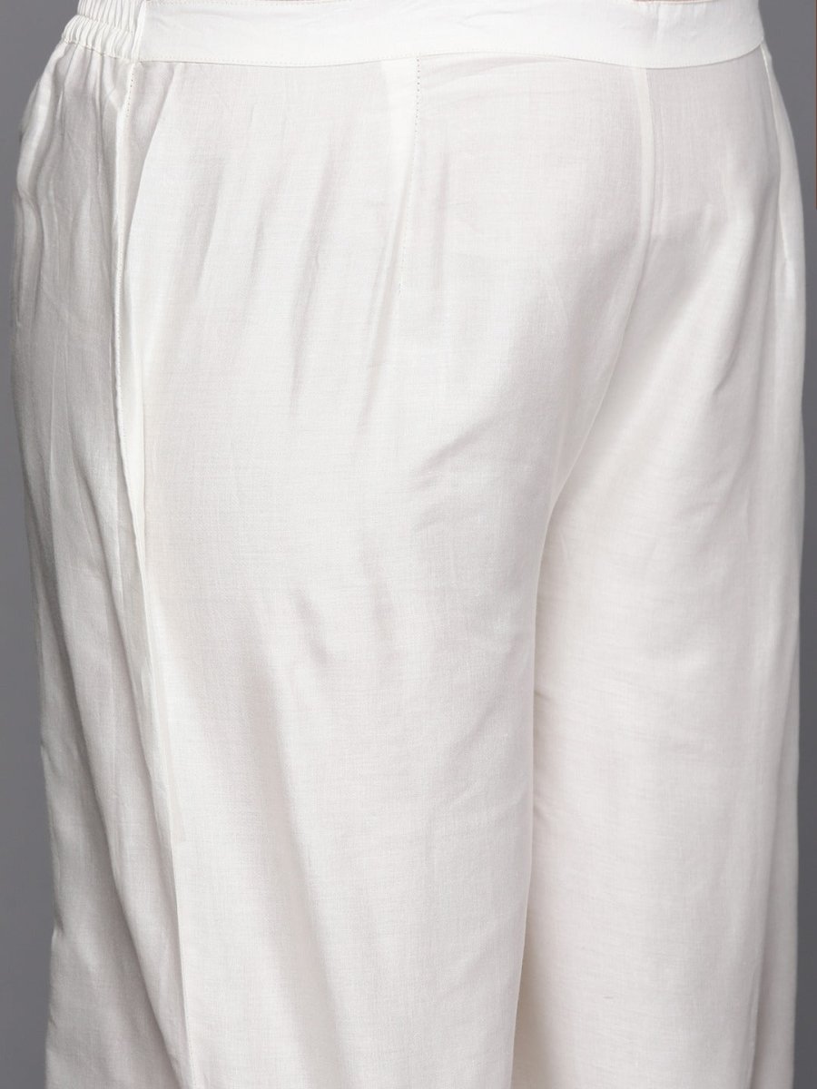 Women Green Lace Detail Yoke Design Kurta with Palazzos & With Dupatta - Inddus.com