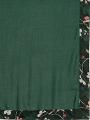 Women Green & Off White Floral Printed Angrakha Georgette Kurta With Dupatta - Inddus.com