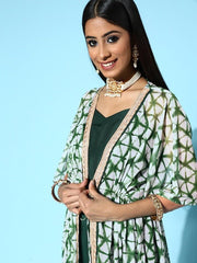 Women Green Solid Top to Toe Fusion Dress - Inddus.com