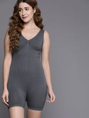 WOMEN GREY SOLID CAMISOLE BODYSUIT SHAPEWEAR - Inddus.com