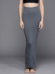 Women Grey Solid High Compressed Seamless Instant Slimming Saree Shapewear - Inddus.com