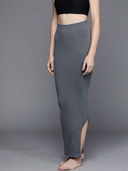 Women Grey Solid High Compressed Seamless Instant Slimming Saree Shapewear - Inddus.com